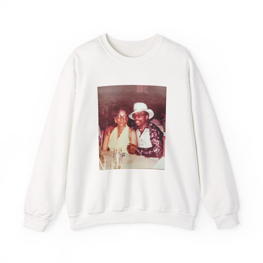 Vintage Photo Crewneck Sweatshirt — 'PoeTre and Melodies' Book & Music Back Print